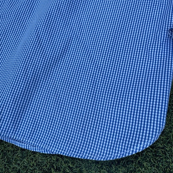 Jcrew CREWCUTS Boys Thompson small check blue buttondown shirt Size 12 - Picture 4 of 4